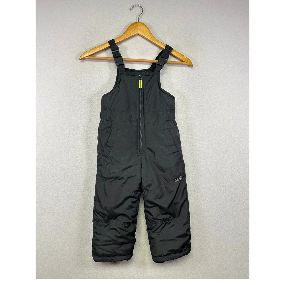 Winter Snow OshKosh B'gosh Kids 4T Black Insulated Zipper Front Bib‎ Overalls